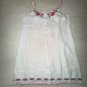 J. Crew White Dress with Floral Embroidery